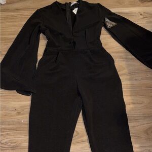 Rare London Black Straight Leg Jumpsuit